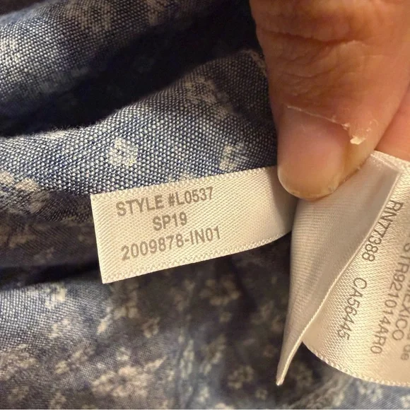 J. Crew Blue Floral Printed Chambray Ruffle Faux-Wrap Dress - Picture 7 of 10